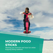 Social Hike Red Pogo Stick - Kids Jumping Jackhammer Exercise Hopper Toy V238-SUPDZ-28304818405456