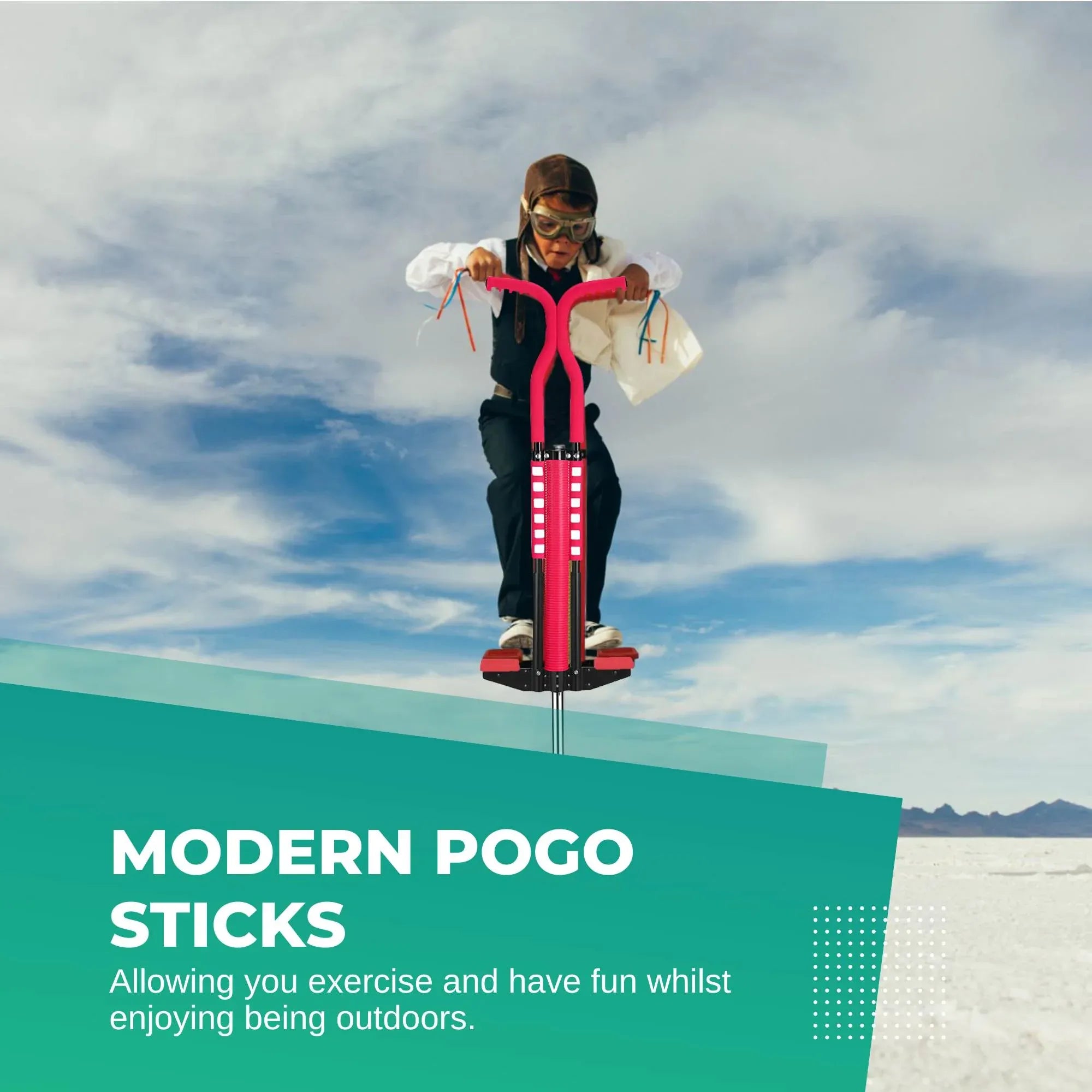 Social Hike Red Pogo Stick - Kids Jumping Jackhammer Exercise Hopper Toy V238-SUPDZ-28304818405456