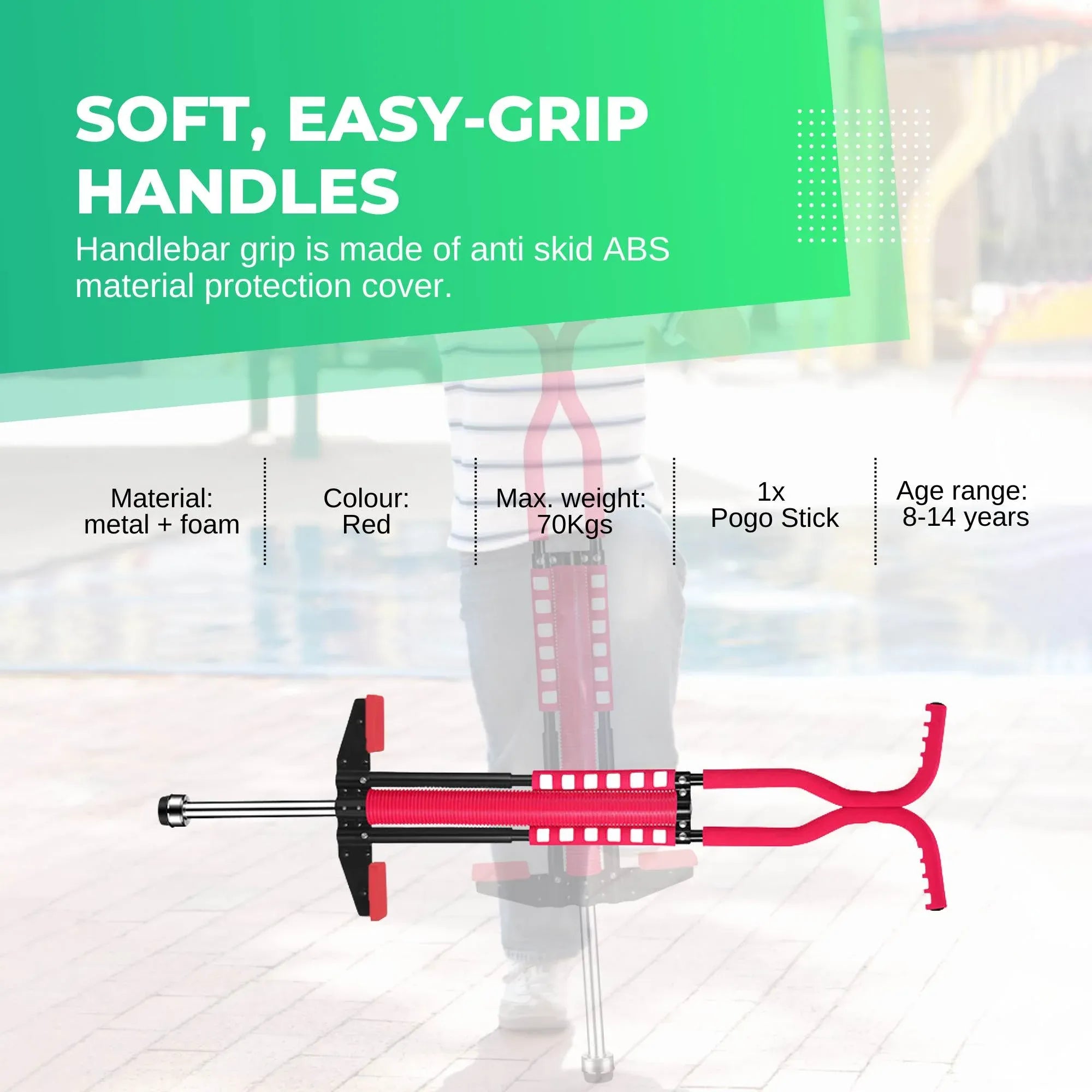 Social Hike Red Pogo Stick - Kids Jumping Jackhammer Exercise Hopper Toy V238-SUPDZ-28304818405456