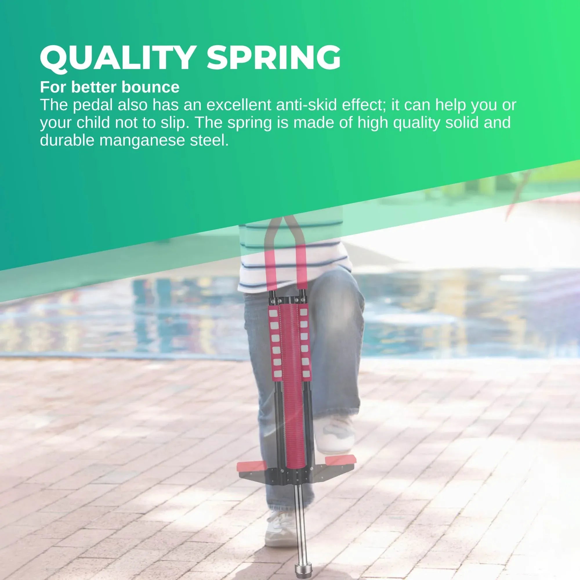 Social Hike Red Pogo Stick - Kids Jumping Jackhammer Exercise Hopper Toy V238-SUPDZ-28304818405456