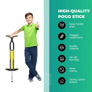 Social Hike Yellow Pogo Stick - Kids Jumping Jackhammer Exercise Hopper Toy V238-SUPDZ-28304910516304