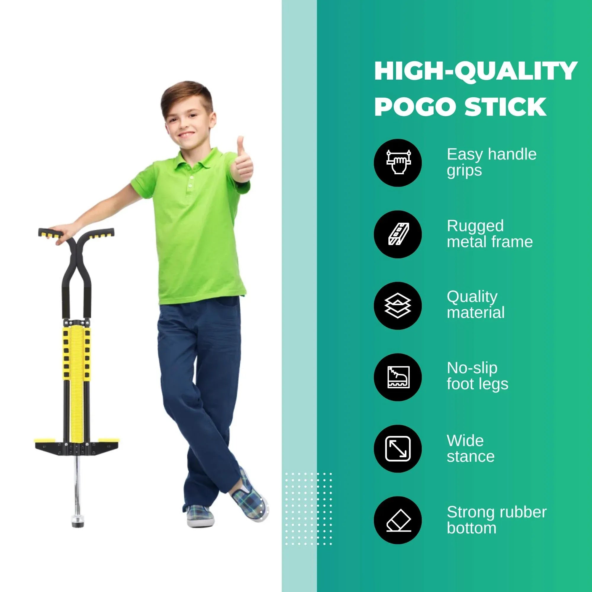 Social Hike Yellow Pogo Stick - Kids Jumping Jackhammer Exercise Hopper Toy V238-SUPDZ-28304910516304