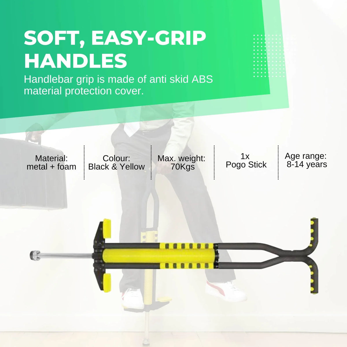Social Hike Yellow Pogo Stick - Kids Jumping Jackhammer Exercise Hopper Toy V238-SUPDZ-28304910516304