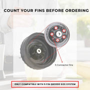 5 Fin 85mm Blade Replacement Compatible with Nutri Ninja QB3000 - Not Auto IQ V238-SUPDZ-28577576353872
