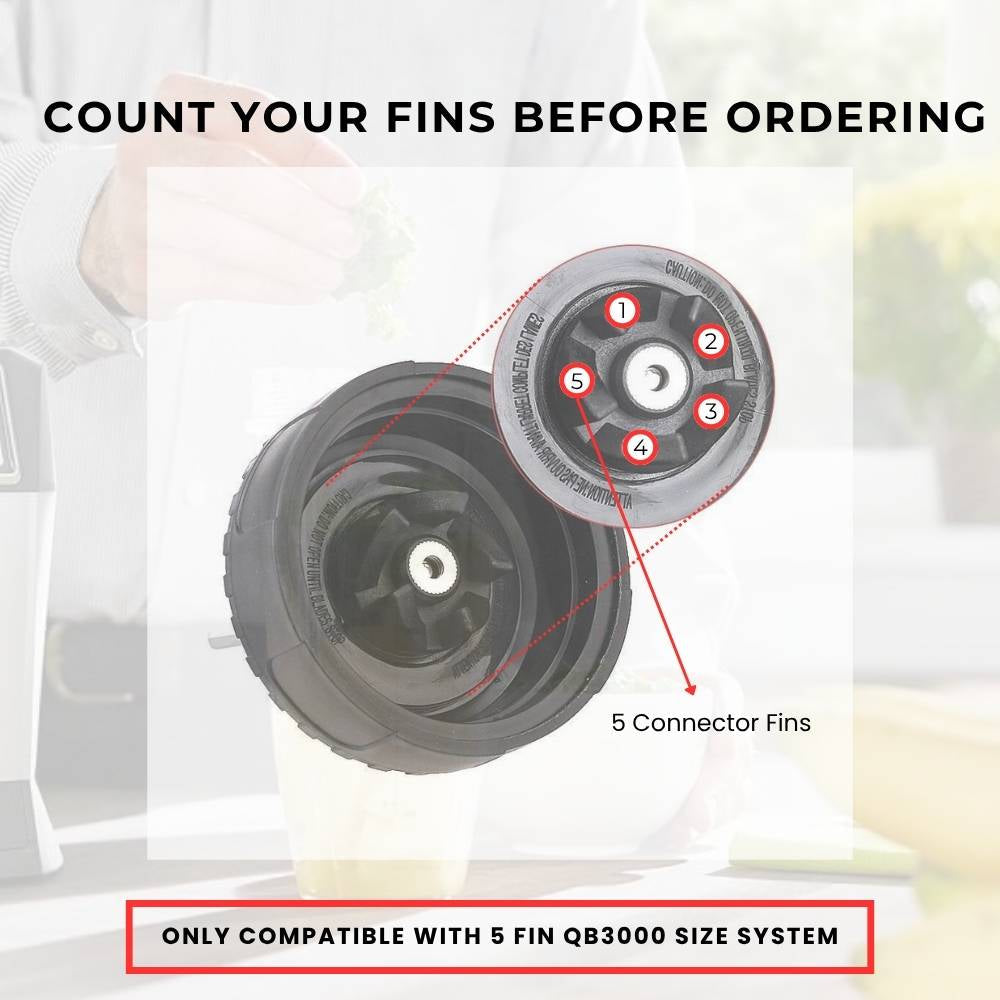 5 Fin 85mm Blade Replacement Compatible with Nutri Ninja QB3000 - Not Auto IQ V238-SUPDZ-28577576353872