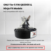 5 Fin 85mm Blade Replacement Compatible with Nutri Ninja QB3000 - Not Auto IQ V238-SUPDZ-28577576353872