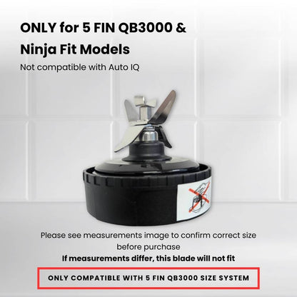 5 Fin 85mm Blade Replacement Compatible with Nutri Ninja QB3000 - Not Auto IQ V238-SUPDZ-28577576353872