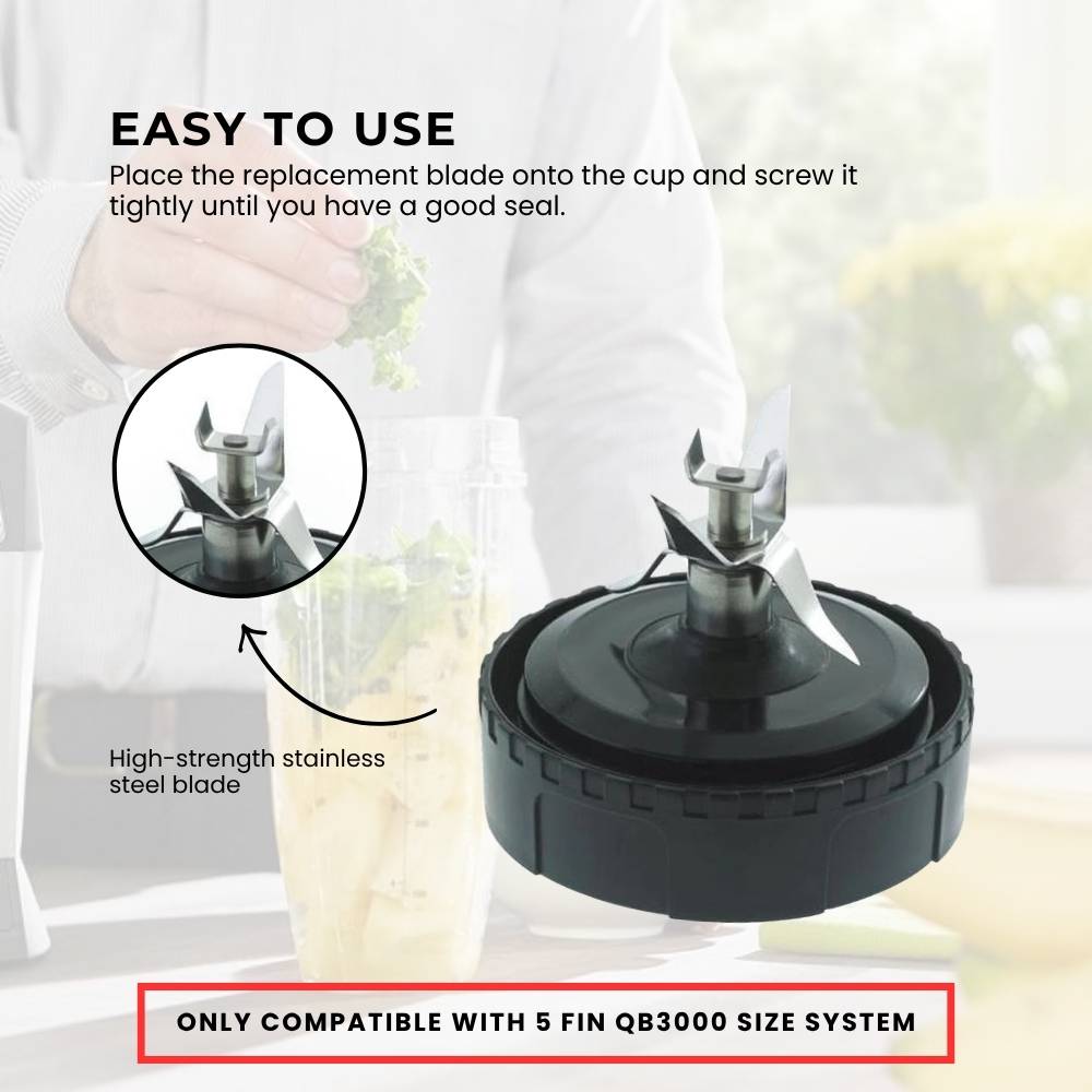 5 Fin 85mm Blade Replacement Compatible with Nutri Ninja QB3000 - Not Auto IQ V238-SUPDZ-28577576353872