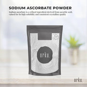 Orku 100g Sodium Ascorbate - High Purity Soluble Crystalline Powder Ingredient V238-SUPDZ-28645548163152