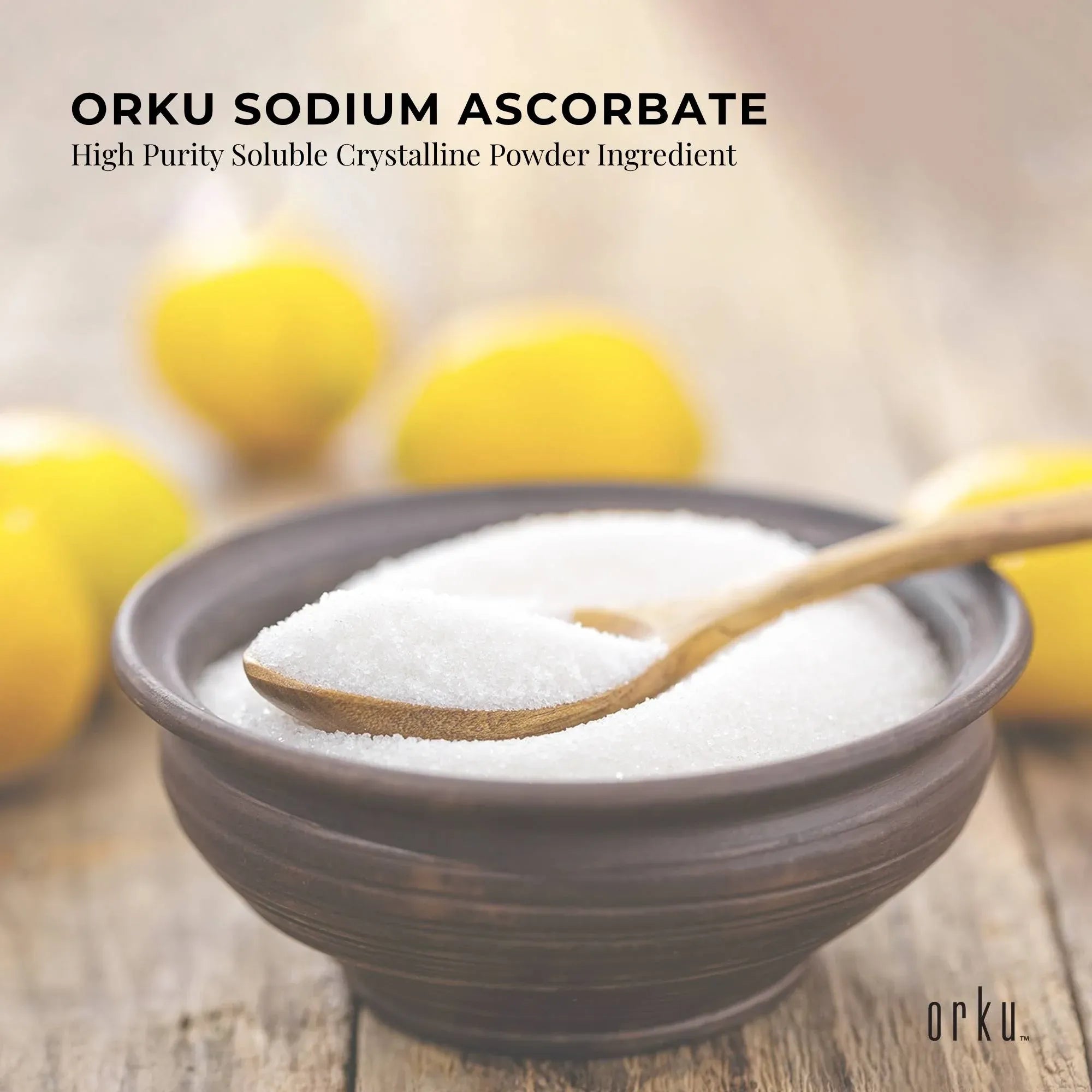 Orku 100g Sodium Ascorbate - High Purity Soluble Crystalline Powder Ingredient V238-SUPDZ-28645548163152