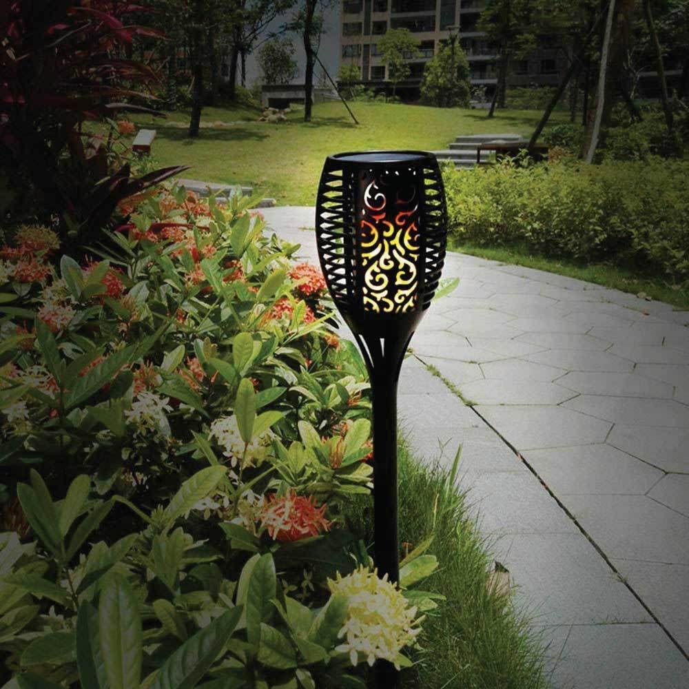 96 LED Bulbs Torch Solar Garden Outdoor Flame Dancing Flickering Light Auto Lamp V238-SUPDZ-28681375055952