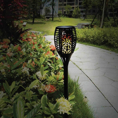 96 LED Bulbs Torch Solar Garden Outdoor Flame Dancing Flickering Light Auto Lamp V238-SUPDZ-28681375055952