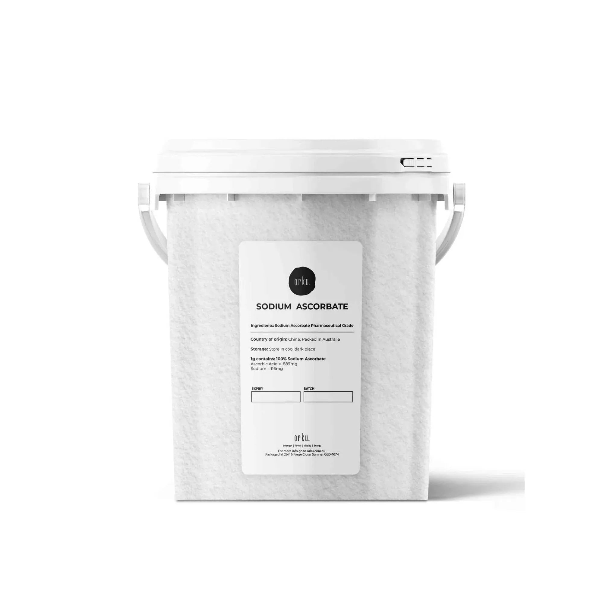 Orku 1.2Kg Sodium Ascorbate Tub - High Purity Soluble Crystalline Powder V238-SUPDZ-28715134943312