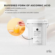 Orku 1.2Kg Sodium Ascorbate Tub - High Purity Soluble Crystalline Powder V238-SUPDZ-28715134943312