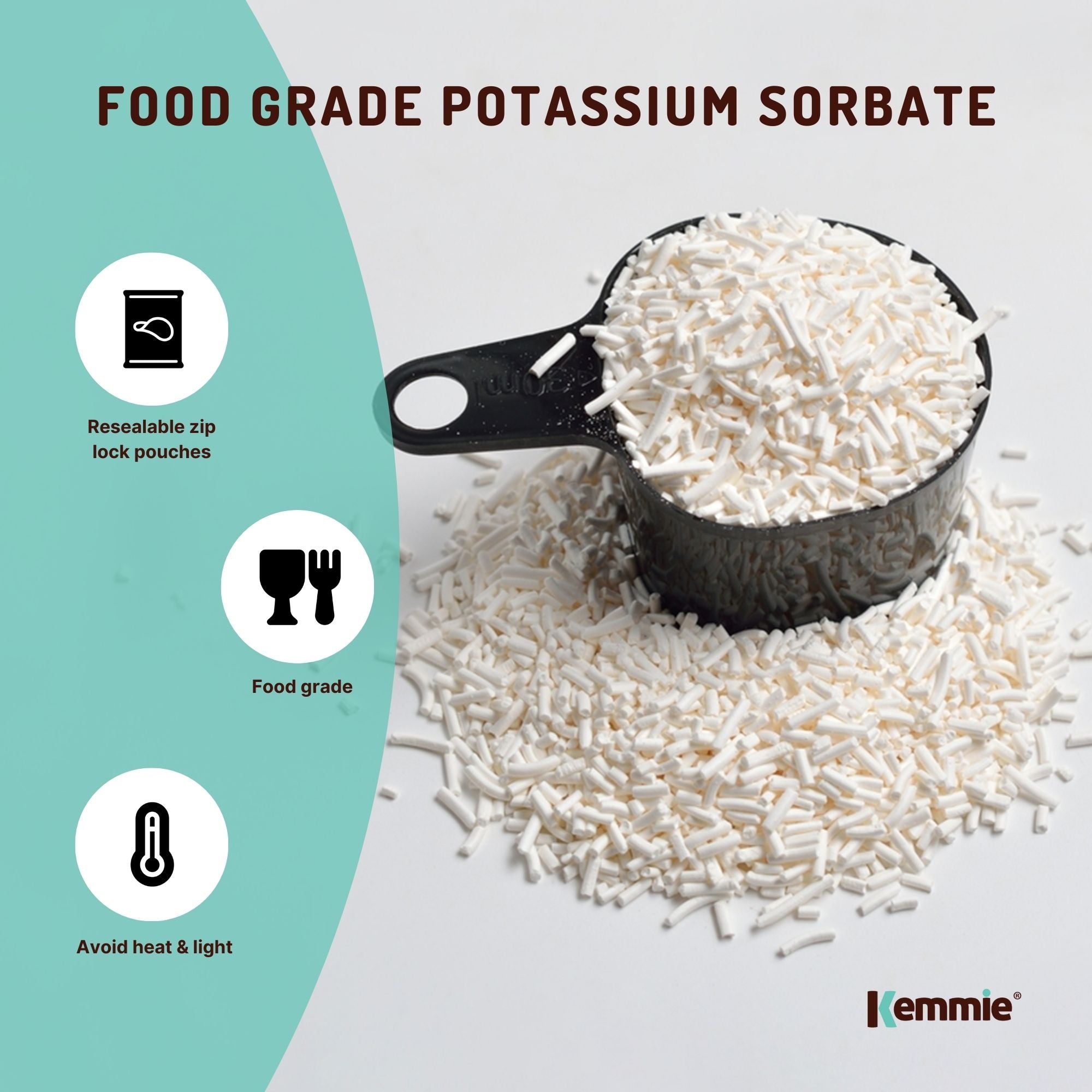 Kemmie 50g Potassium Sorbate Food Grade Granules Preservative E202 Cosmetic Brew V238-SUPDZ-28715321786448