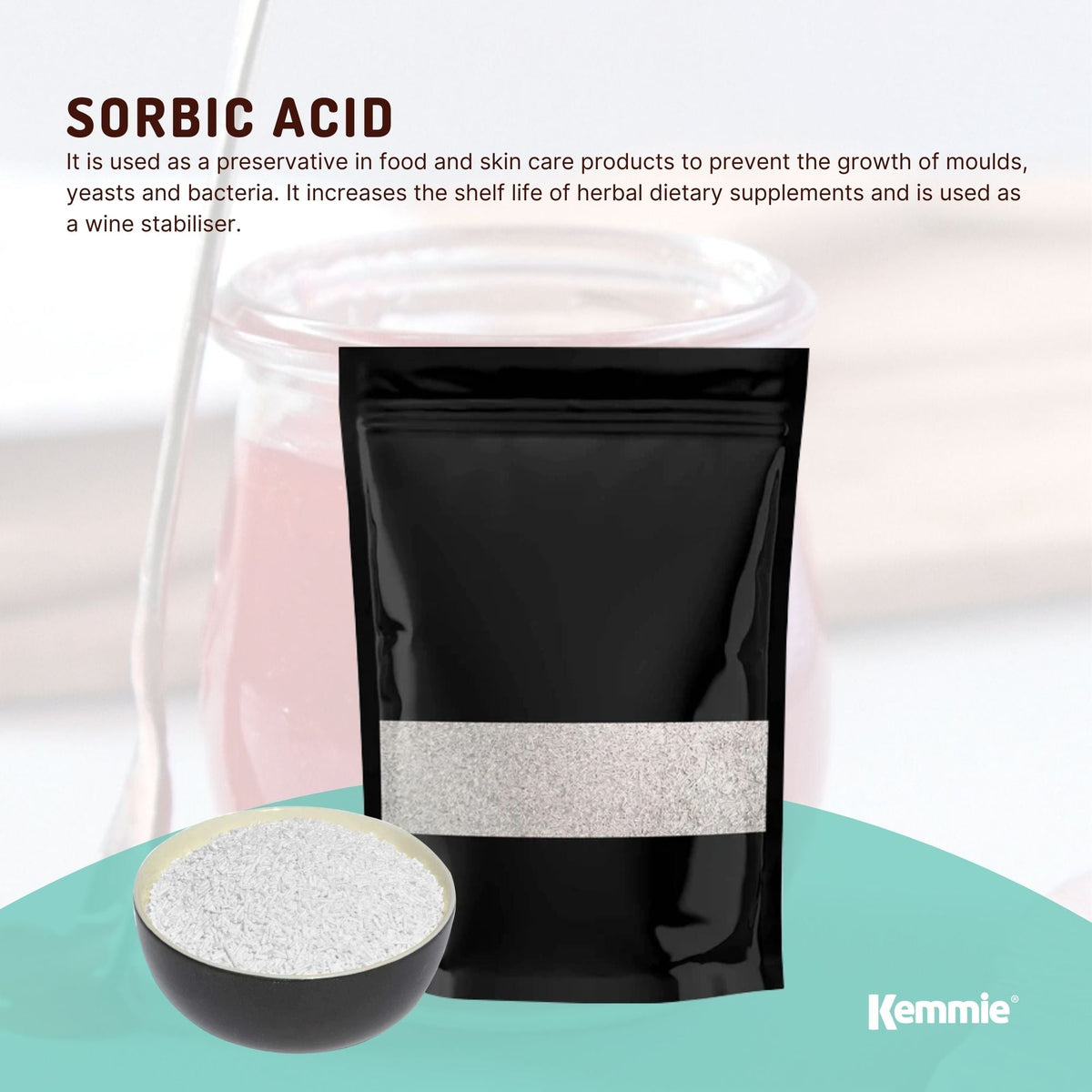 Kemmie 50g Potassium Sorbate Food Grade Granules Preservative E202 Cosmetic Brew V238-SUPDZ-28715321786448