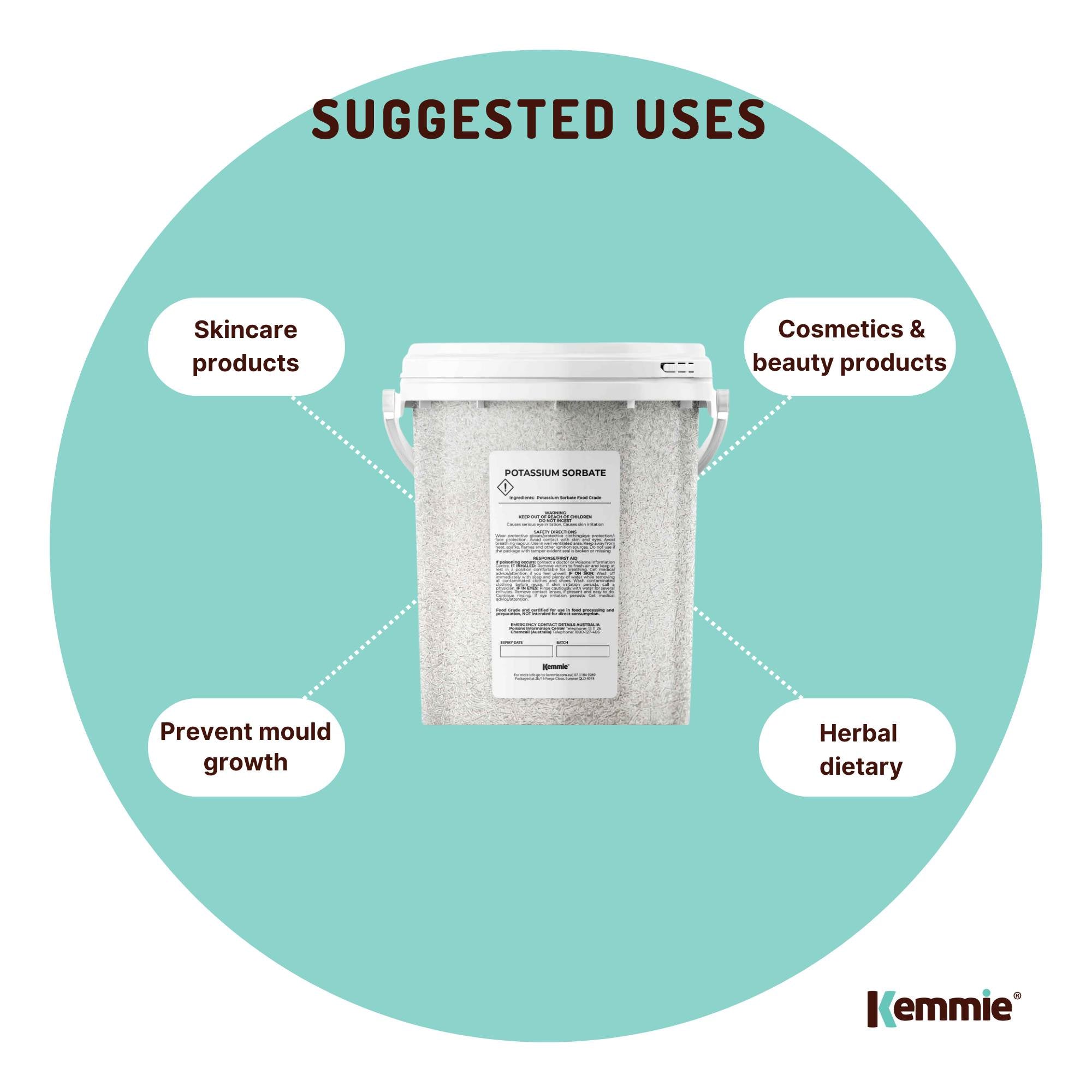 Kemmie 500g Potassium Sorbate Food Grade Granules Tub Preservative E202 Cosmetic V238-SUPDZ-28716269699152