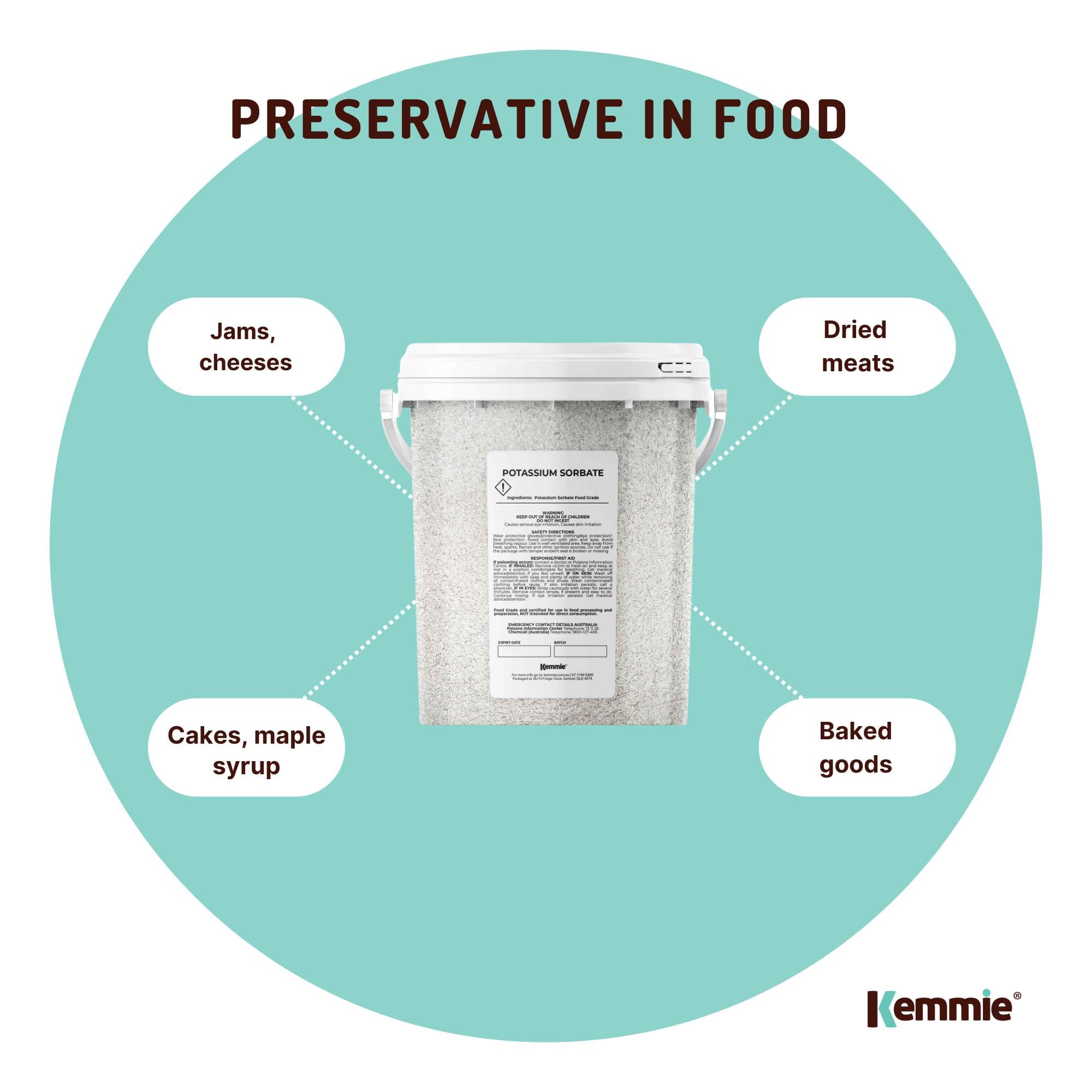 Kemmie 500g Potassium Sorbate Food Grade Granules Tub Preservative E202 Cosmetic V238-SUPDZ-28716269699152