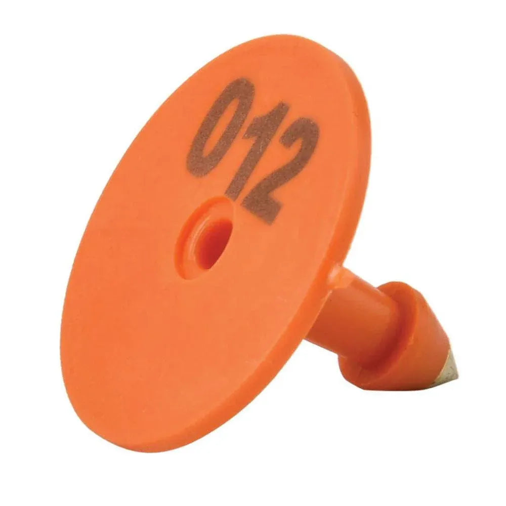 1-100 Cattle Number Ear Tag Set - Round Orange Pig Sheep Goat Livestock Label V238-SUPDZ-28746022486096