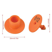 1-100 Cattle Number Ear Tag Set - Round Orange Pig Sheep Goat Livestock Label V238-SUPDZ-28746022486096