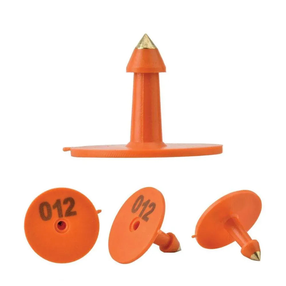 1-100 Cattle Number Ear Tag Set - Round Orange Pig Sheep Goat Livestock Label V238-SUPDZ-28746022486096