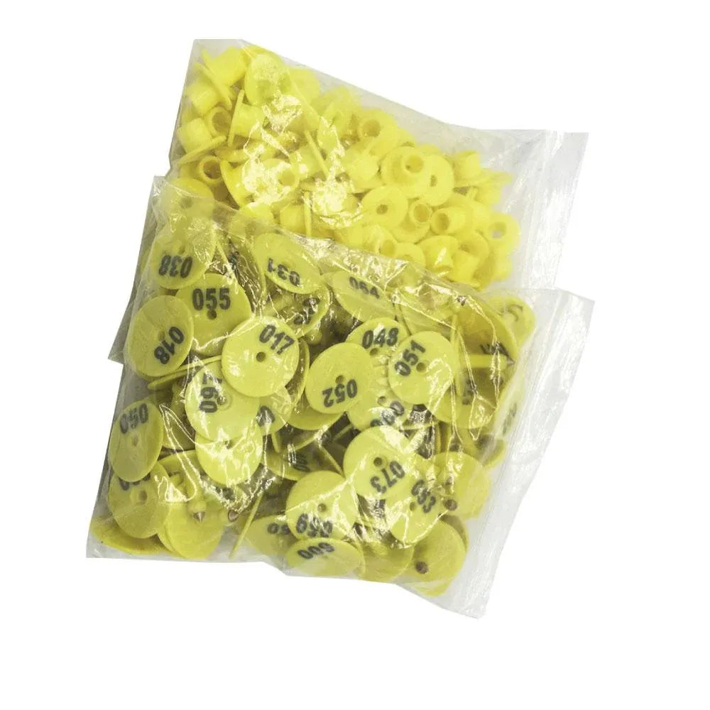1-100 Cattle Number Ear Tags Set - Round Yellow Pig Sheep Goat Livestock Label V238-SUPDZ-28746392567888
