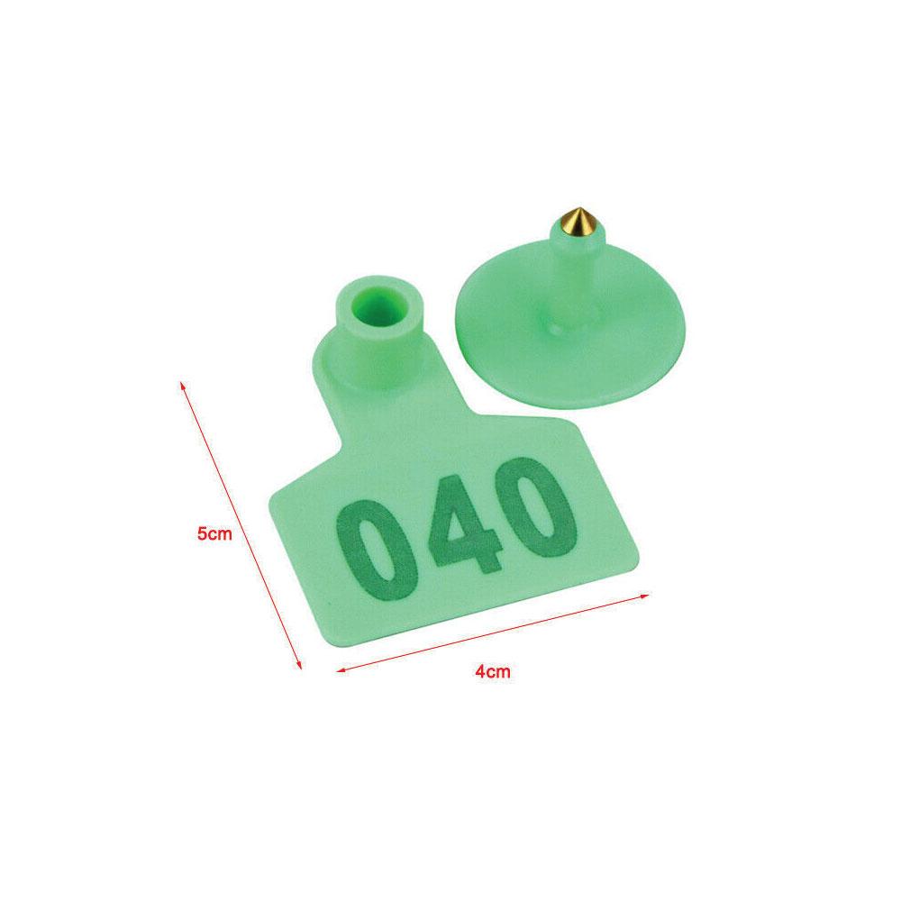 1-100 Cattle Number Ear Tags Set - Green Pig Sheep Goat Livestock Label V238-SUPDZ-28747018141776