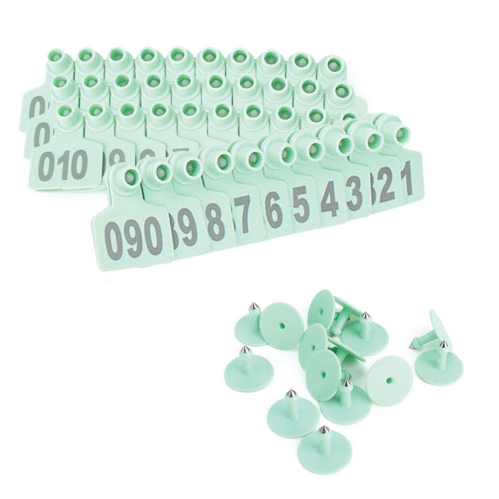 1-100 Cattle Number Ear Tags Set - Green Pig Sheep Goat Livestock Label V238-SUPDZ-28747018141776