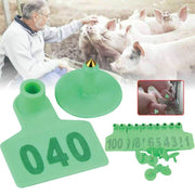 1-100 Cattle Number Ear Tags Set - Green Pig Sheep Goat Livestock Label V238-SUPDZ-28747018141776
