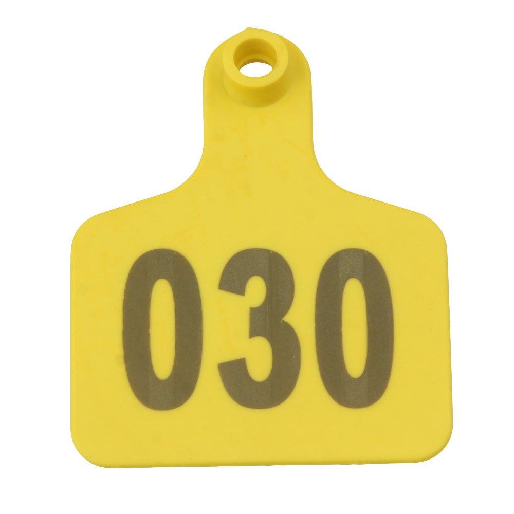 1-100 Cattle Number Ear Tags 5x4cm Set - Small Yellow Pig Goat Livestock Label V238-SUPDZ-28747081056336