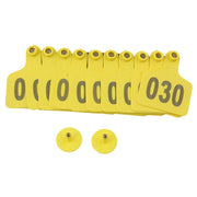 1-100 Cattle Number Ear Tags 5x4cm Set - Small Yellow Pig Goat Livestock Label V238-SUPDZ-28747081056336
