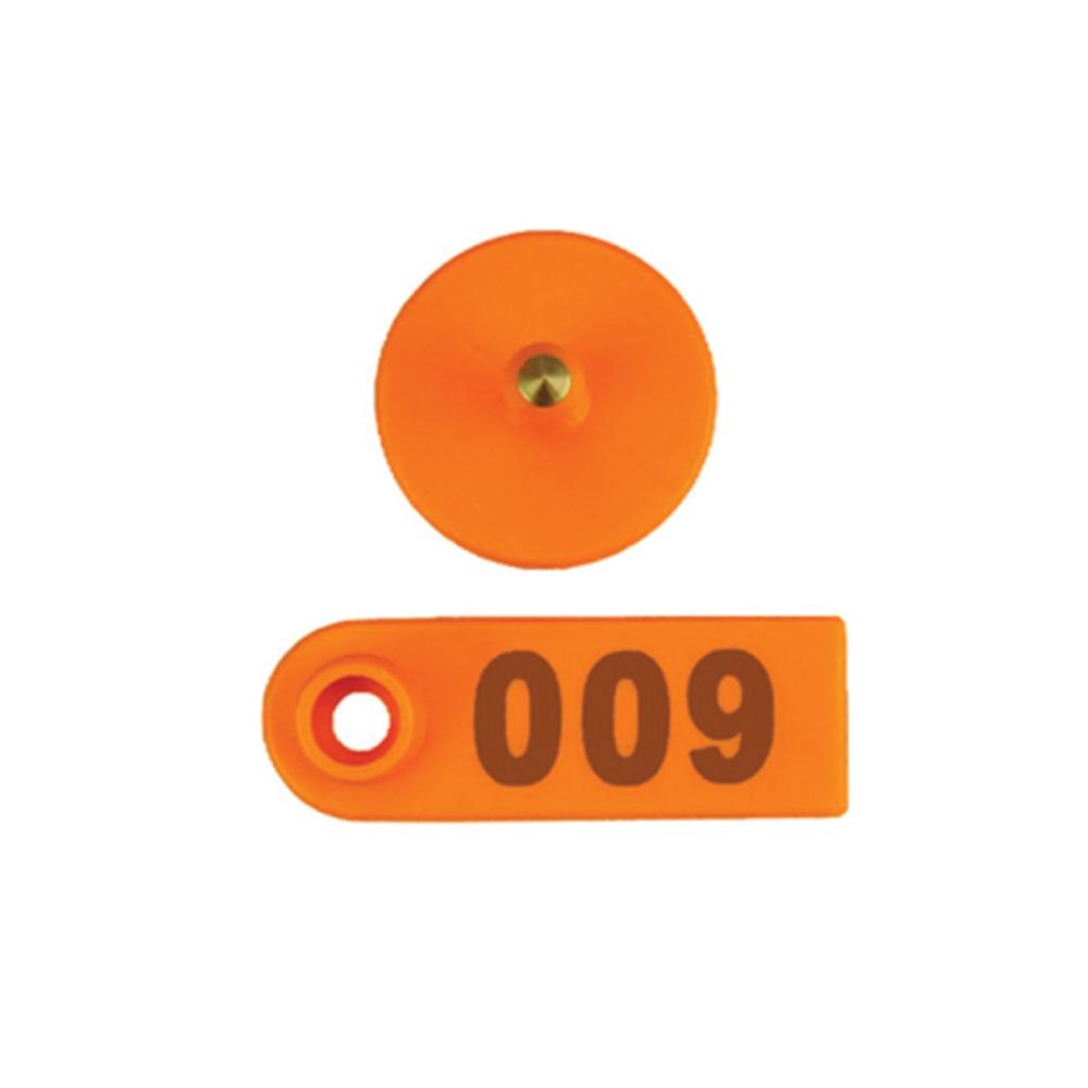 1-100 Cattle Number Ear Tag 5x2cm Set - Orange Mini Pig Sheep Livestock Label V238-SUPDZ-28747545477200
