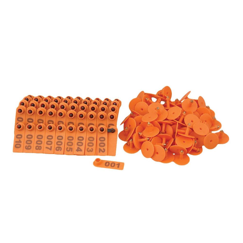 1-100 Cattle Number Ear Tag 5x2cm Set - Orange Mini Pig Sheep Livestock Label V238-SUPDZ-28747545477200