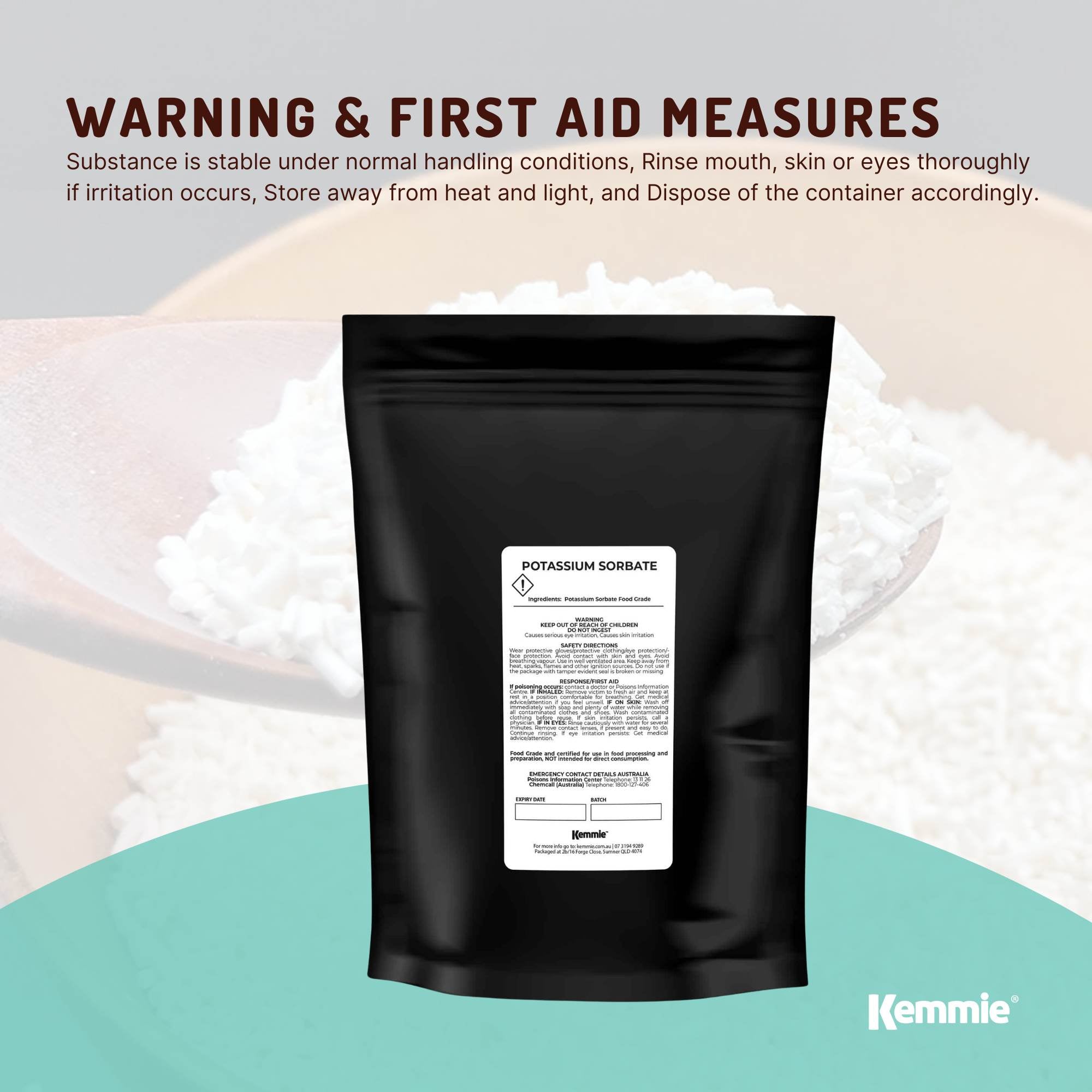 Kemmie 1Kg Potassium Sorbate Food Grade Granules Preservative E202 Cosmetic V238-SUPDZ-28795747532880