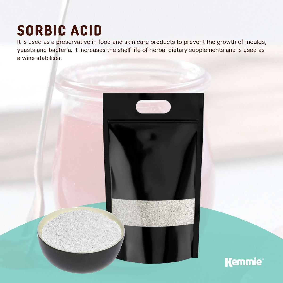 Kemmie 5Kg Potassium Sorbate Food Grade Granules Preservative E202 Cosmetic V238-SUPDZ-28795747598416