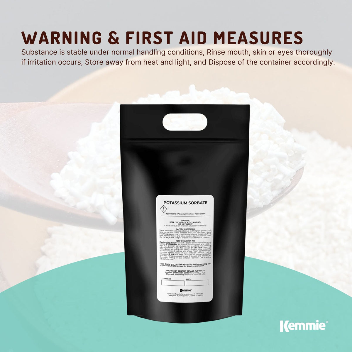 Kemmie 5Kg Potassium Sorbate Food Grade Granules Preservative E202 Cosmetic V238-SUPDZ-28795747598416