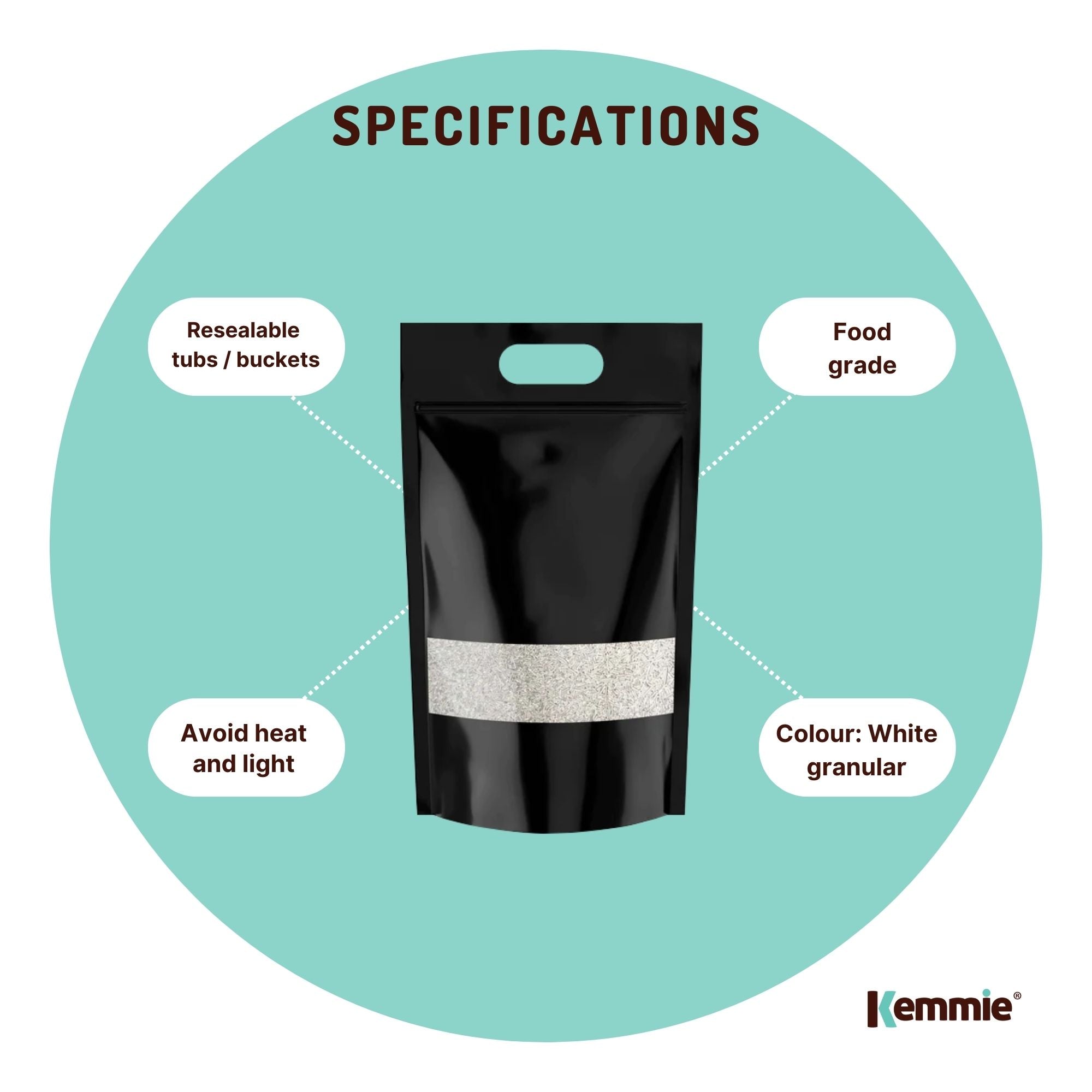 Kemmie Bulk 10Kg Potassium Sorbate Food Grade Granules Preservative E202 V238-SUPDZ-28795747631184