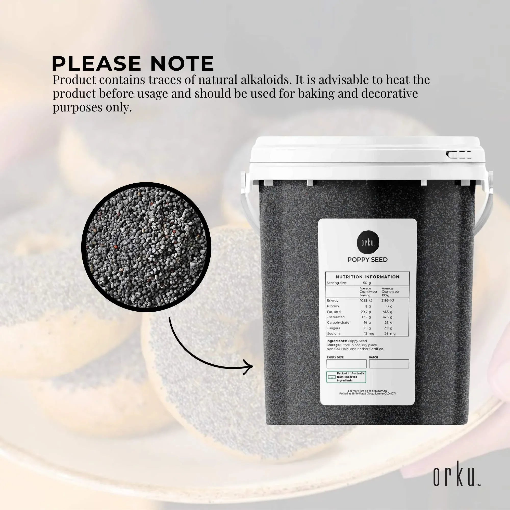 Orku 800g Poppy Seeds Unwashed Bucket Papaver Somniferum For Baking Decorating V238-SUPDZ-28986462044240