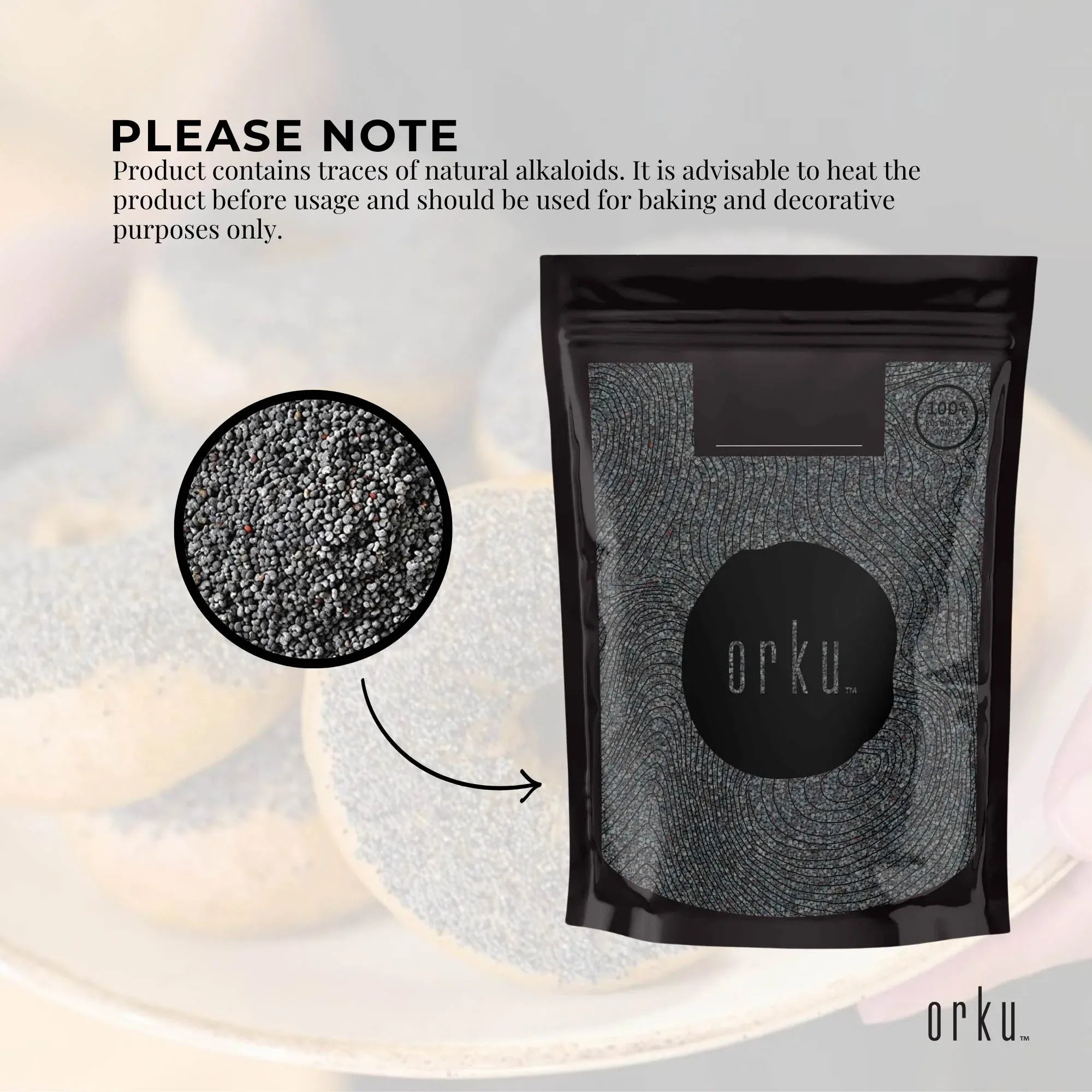 Orku 400g Poppy Seeds Unwashed Papaver Somniferum For Baking and Decorating V238-SUPDZ-28986500448336
