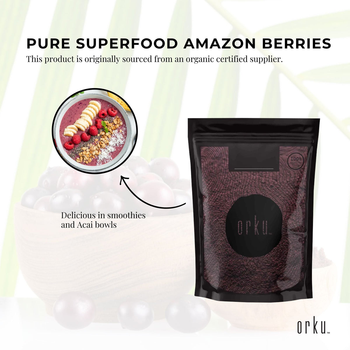 100g Acai Powder 100% Organic - Superfood Amazon Berries V238-SUPDZ-28987571568720