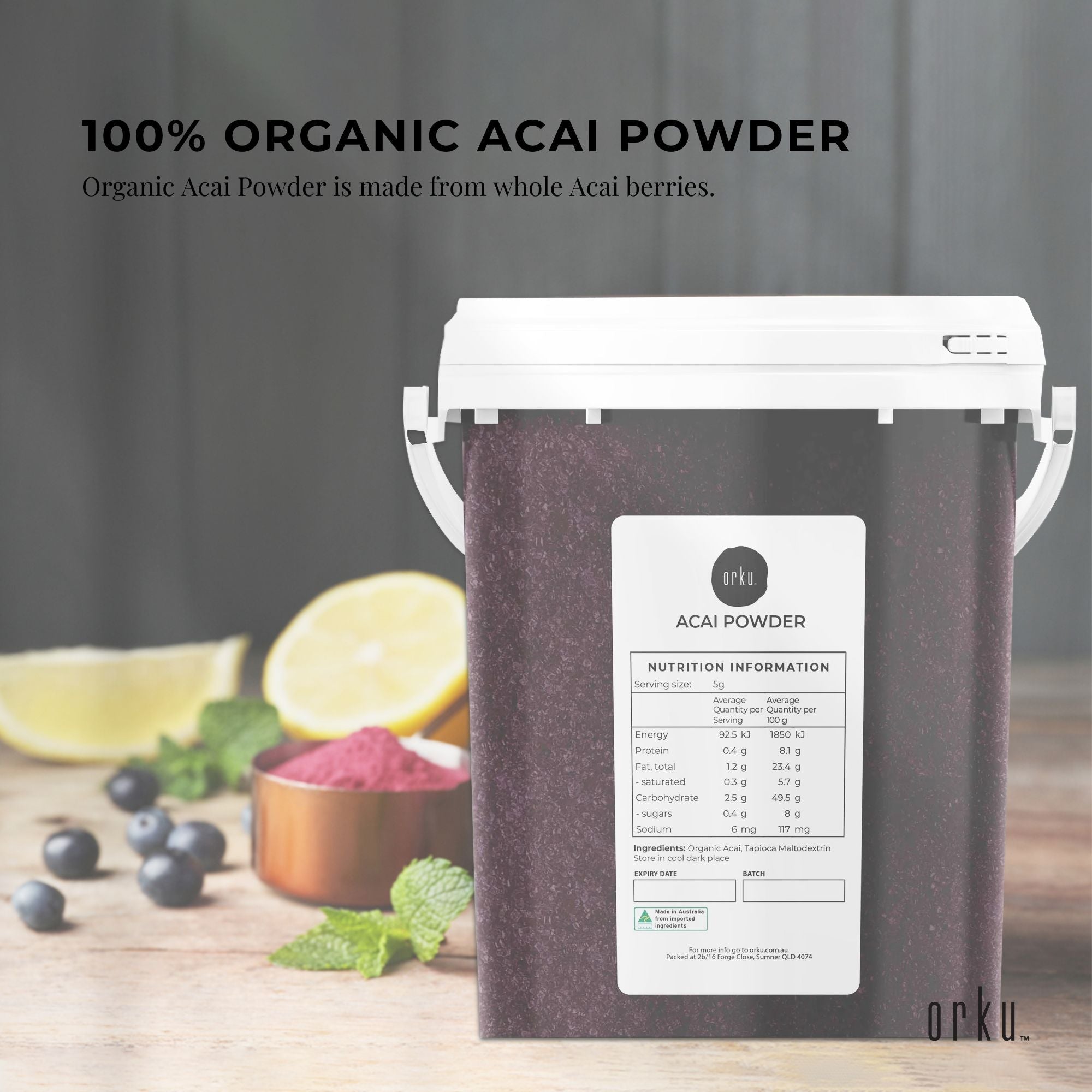 700g Acai Powder Bucket 100% Organic - Superfood Amazon Berries V238-SUPDZ-28988519743568