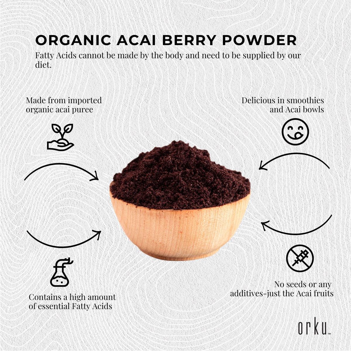 Bulk 10Kg Acai Powder 100% Organic - Superfood Amazon Berries V238-SUPDZ-29036049236048