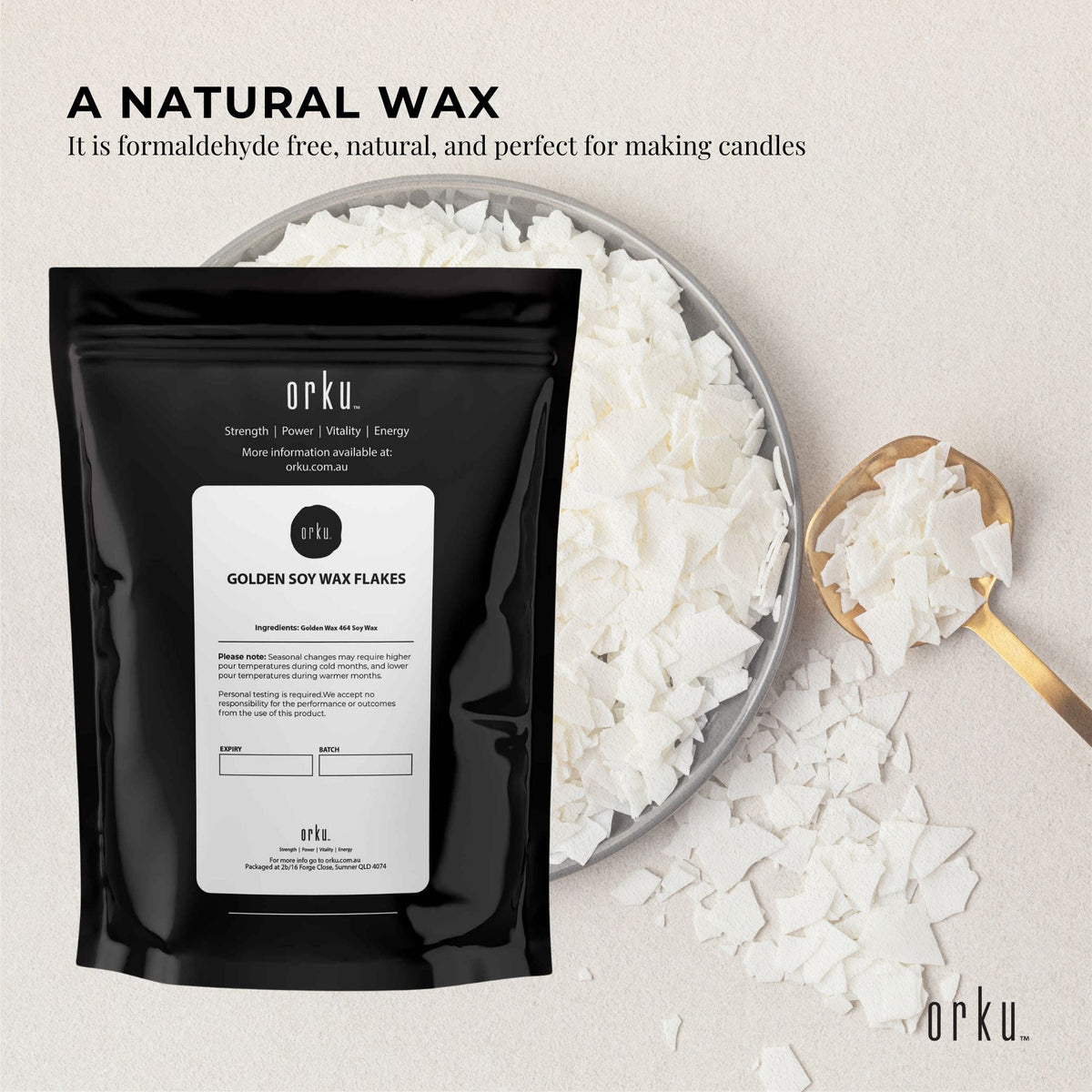 50g Golden 464 Soy Wax Flakes - 100% Pure Natural DIY Candle Melts Chips V238-SUPDZ-29036681199696