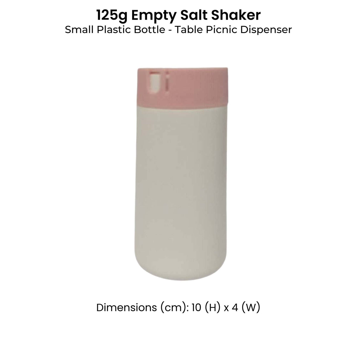 125g Empty Salt Shaker - Small Plastic Bottle - Table Picnic Dispenser V238-SUPDZ-29099735679056