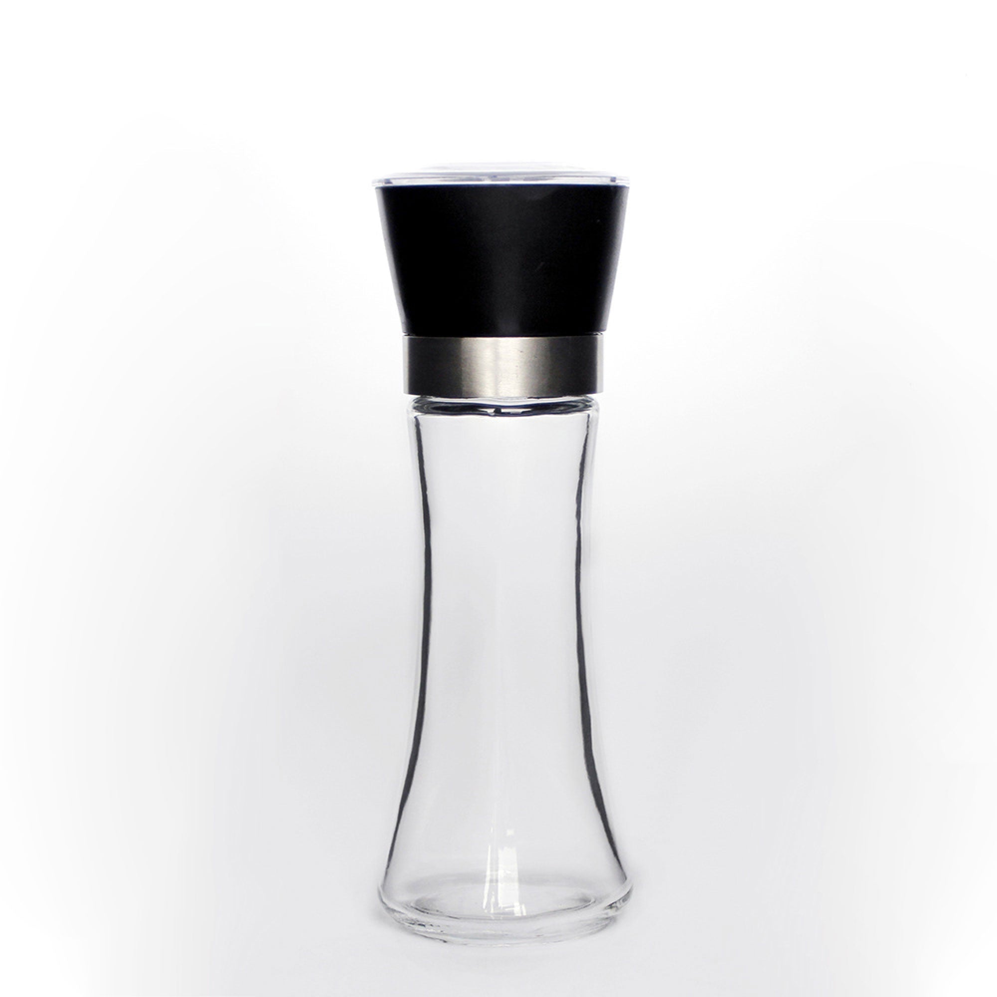 1x 180ml Glass Salt or Pepper Grinder 18cm - Adjustable Ceramic Core Tall Mill V238-SUPDZ-29106899943504