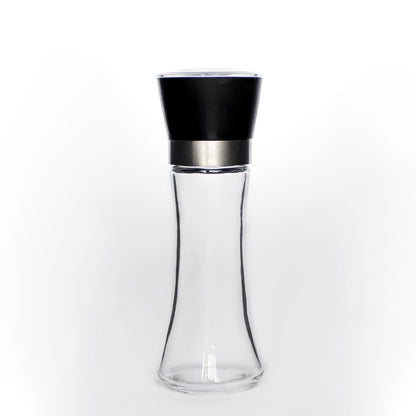 1x 180ml Glass Salt or Pepper Grinder 18cm - Adjustable Ceramic Core Tall Mill V238-SUPDZ-29106899943504