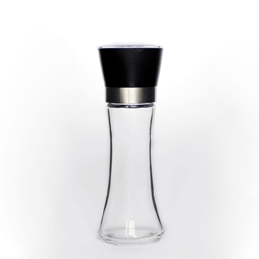 1x 180ml Glass Salt or Pepper Grinder 18cm - Adjustable Ceramic Core Tall Mill V238-SUPDZ-29106899943504
