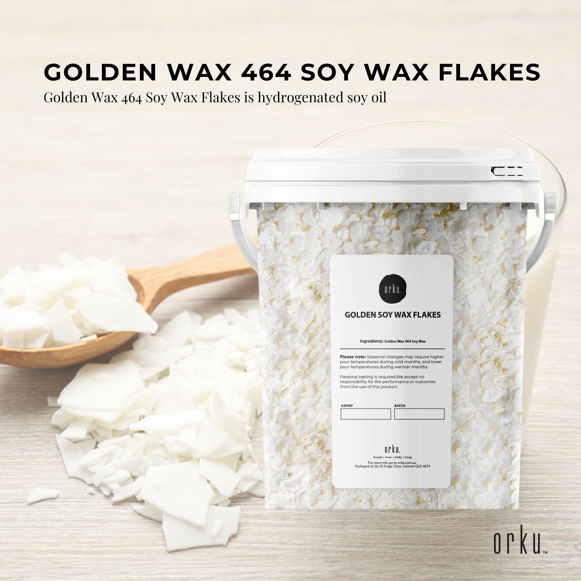 400g Golden 464 Soy Wax Flakes Bucket - 100% Pure Natural DIY Candle Melts Chips V238-SUPDZ-29216984039504