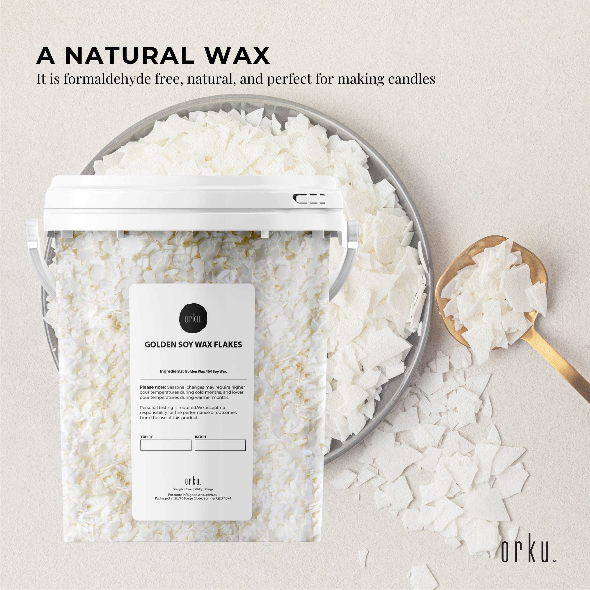 400g Golden 464 Soy Wax Flakes Bucket - 100% Pure Natural DIY Candle Melts Chips V238-SUPDZ-29216984039504
