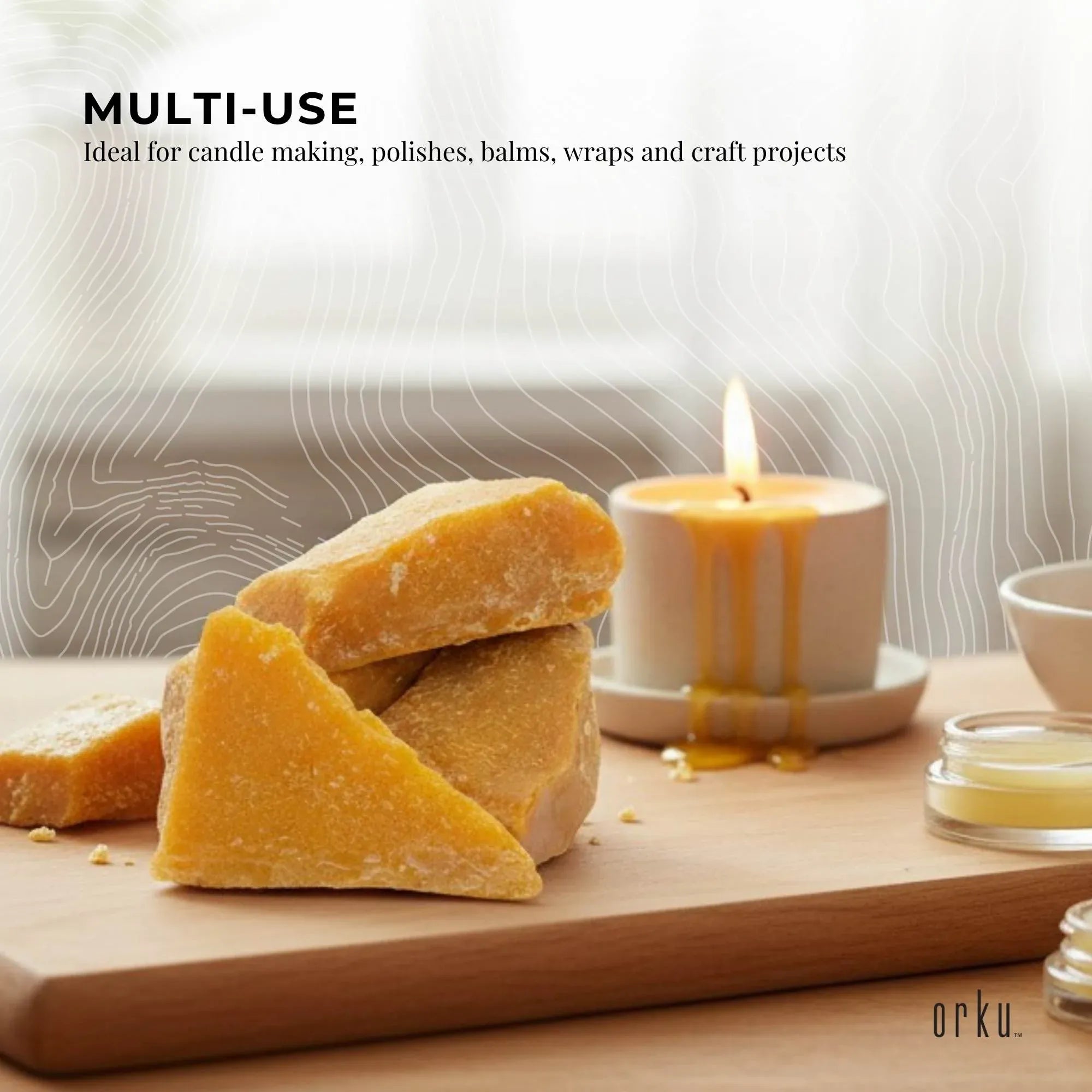 400g Orku Australian Beeswax Chunks - Pure Natural Unrefined Raw V238-SUPDZ-30261162541136